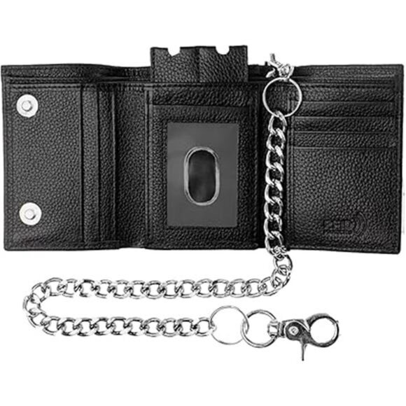 Mens Wallets Black Trifold Rfid Protection Trifold Wallet Trifold Wallets - Picture 7 of 7